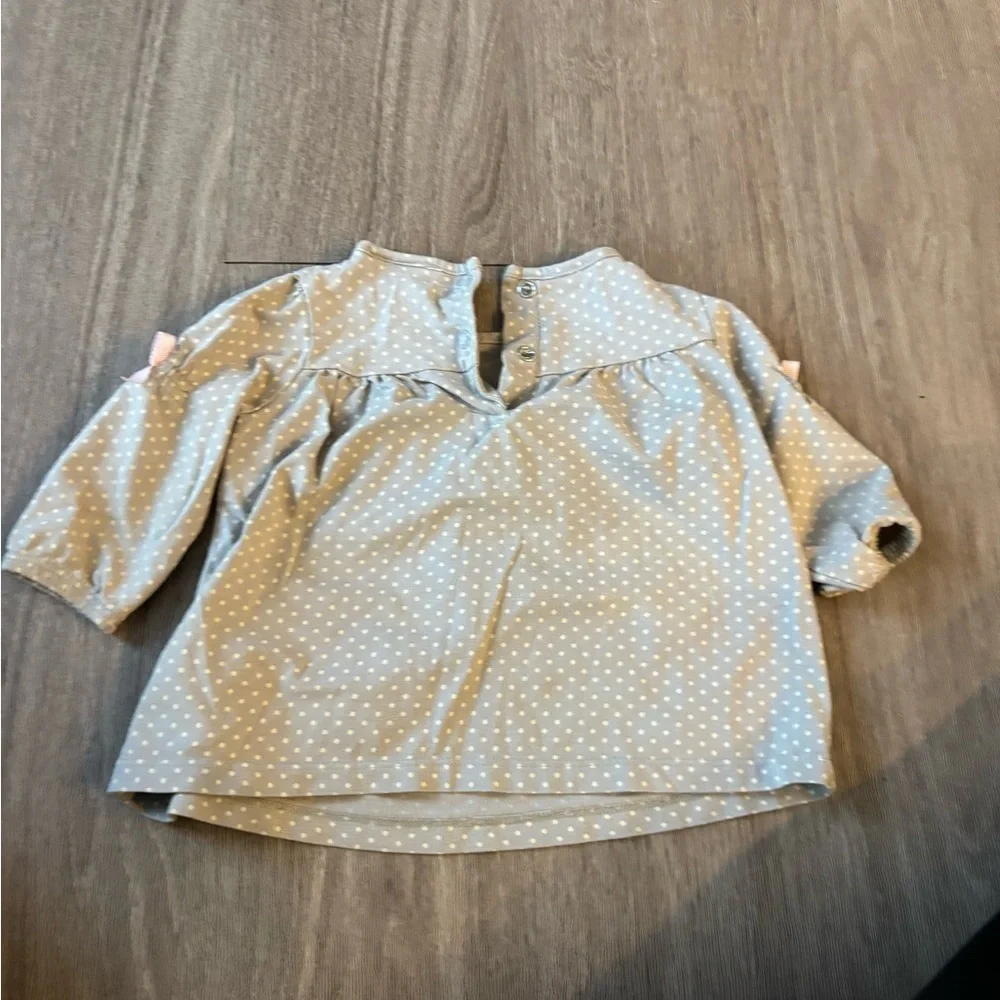Gray Polka Dot Kids Casual Dress